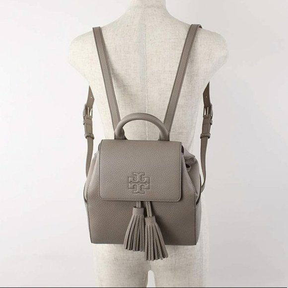 Tory Burch Thea Mini Leather Backpack French Gray main image 4